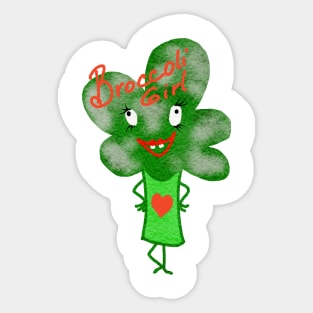 Broccoli Girl Sticker